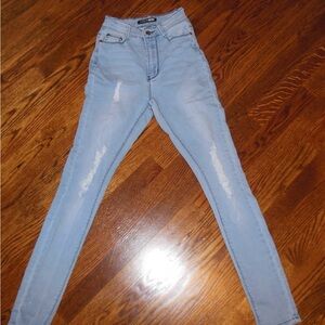 Fashion Nova Blue High Rise Skinny Jeans